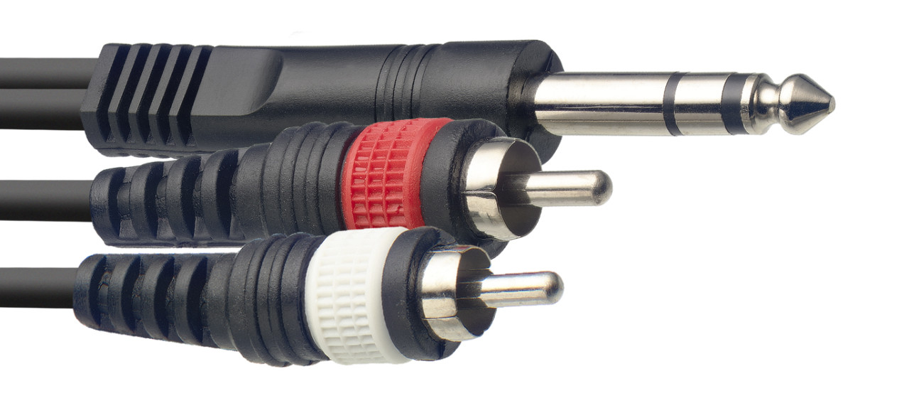 Stagg SYC3/PS2CM E Cable Jack estéreo 6.3 a RCA de 3 metros SYC3/PS2CM E