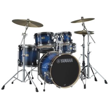 Yamaha sbp2f5 hw680w deep blue sunburst stage custom set batería acústica