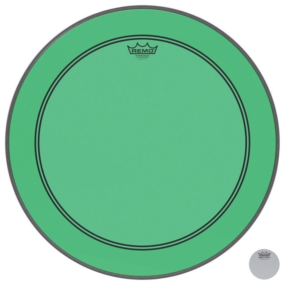Remo 20" Powerstroke 3 Colortone Clear Green Parche de Bombo de Bombo 20" Powerstroke 3 Colortone C