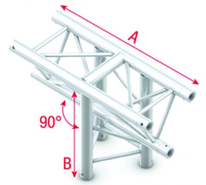 Showtec FT30035 T-Crossvert.3-way,apexdown50cm Pro-30 Triangle F Truss FT30035