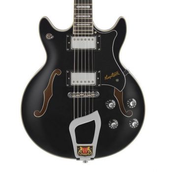 Hagstrom alvar blk guitarra eléctrica color negro brillante