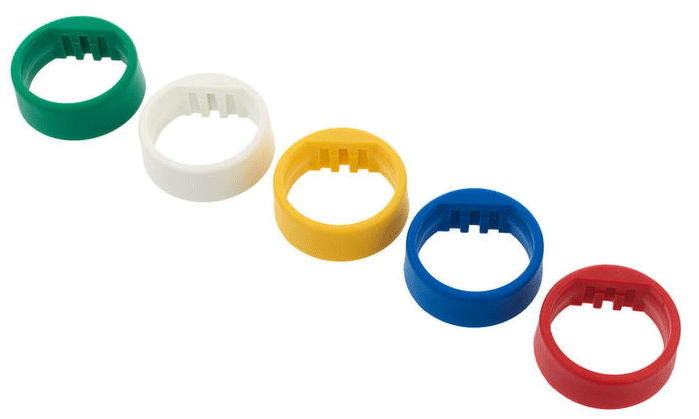 SHURE WA616M Cinco anillos de identificación Azul, verde, amarillo, blanco y rojo WA616M