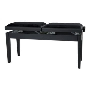 Gewa 130270 banqueta de piano deluxe double nogal mate