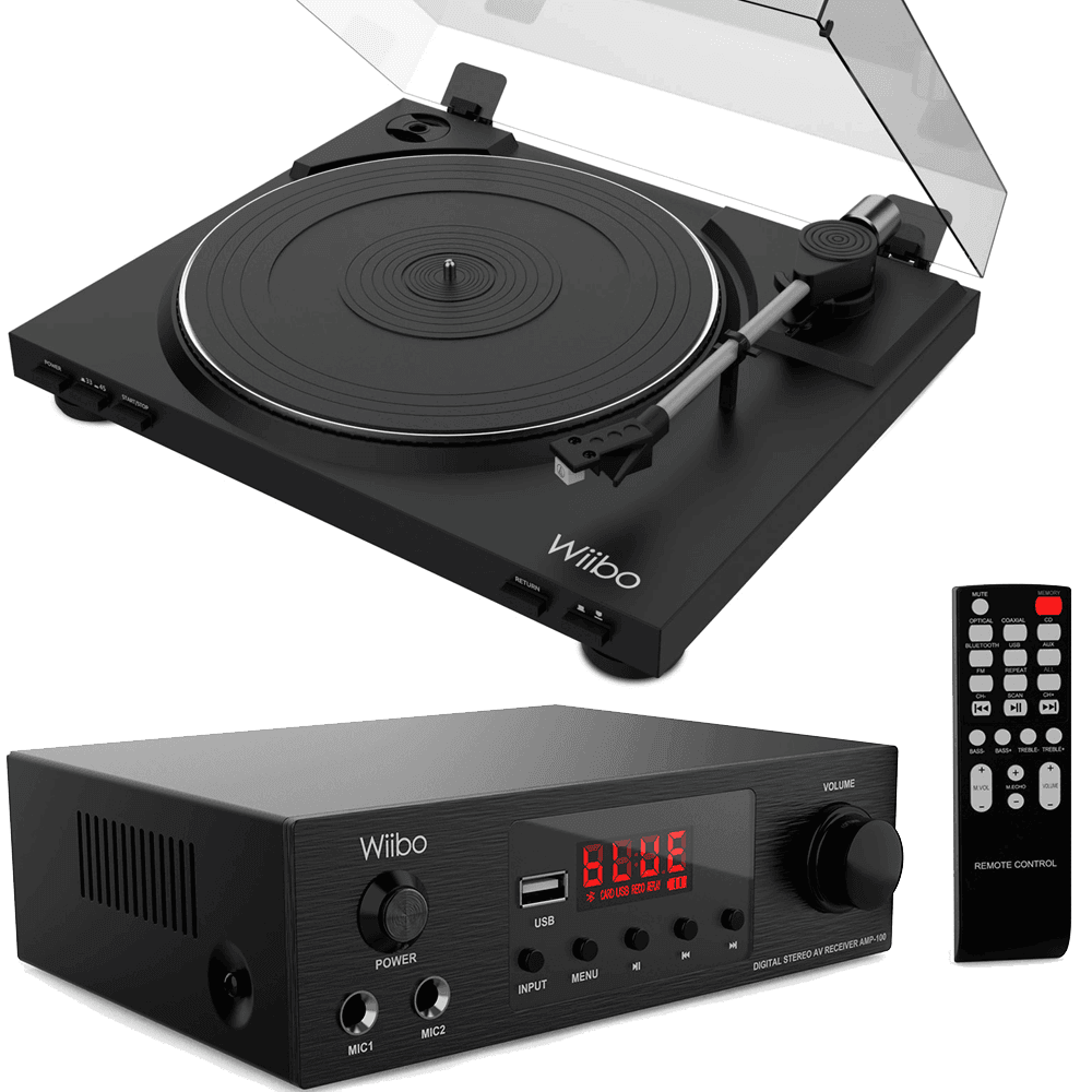 Equipo HiFi Wiibo. Amplificador Bluetooth AMP-100 + Giradiscos LYRA 100 con Capsula Audio Technica lyra 100 amp100