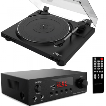 Equipo hifi wiibo. amplificador bluetooth amp-100 + giradiscos lyra 100 con capsula audio technica