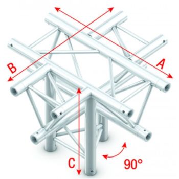 Showtec ft30053 cross+down 5-way,apexdown 50cm pro-30 triangle f truss