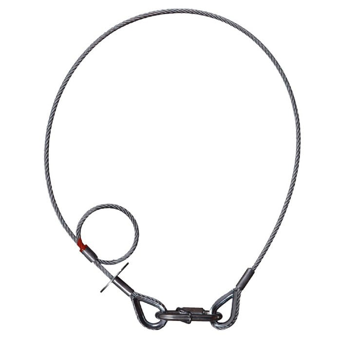 Adam Hall Cable de seguridad Saveking® con freno de caída | 60 cm de longitud | SAVEKING® Safety | WLL 20kg | 100cm | silver