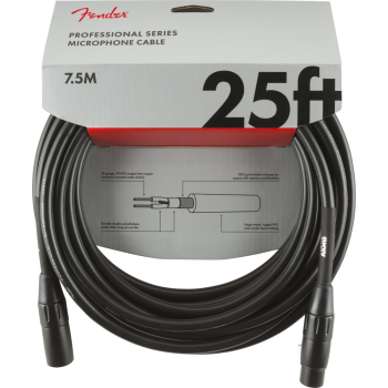 Fender professional series microphone cable, 25\', black