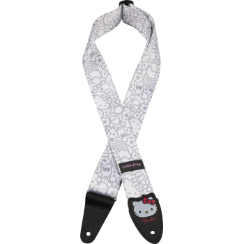 Fender hello kitty white poly strap correa guitarra
