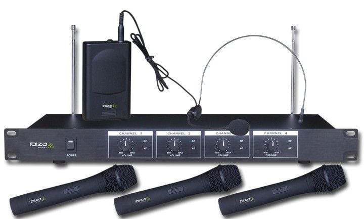 IBIZA SOUND VHF4 Microfono Inalambrico 4 Micros vhf-4