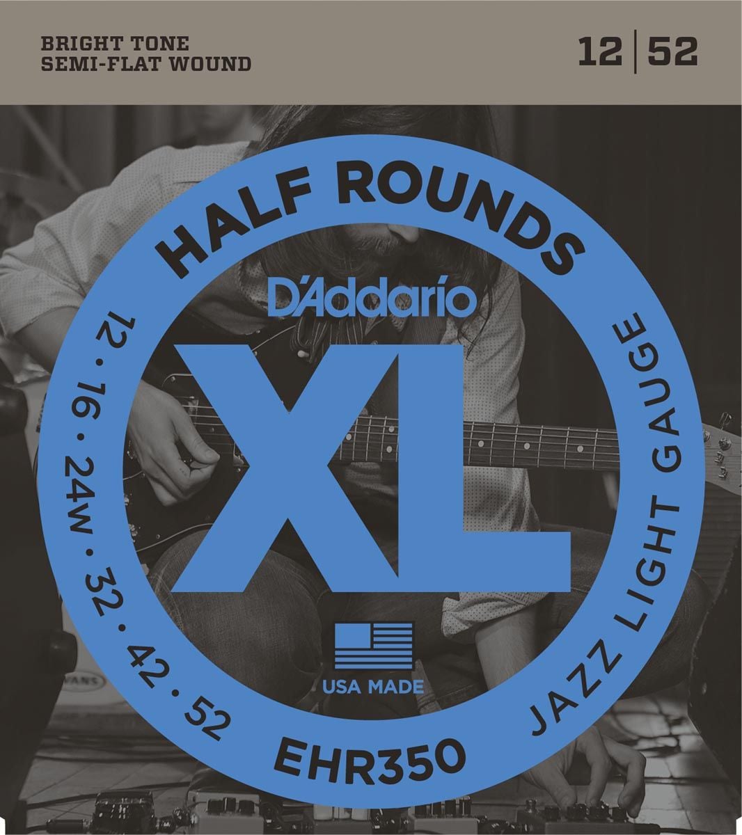 D´addario EHR350 Half Rounds Jazz Light Cuerdas para Guitarra Eléctrica EHR350