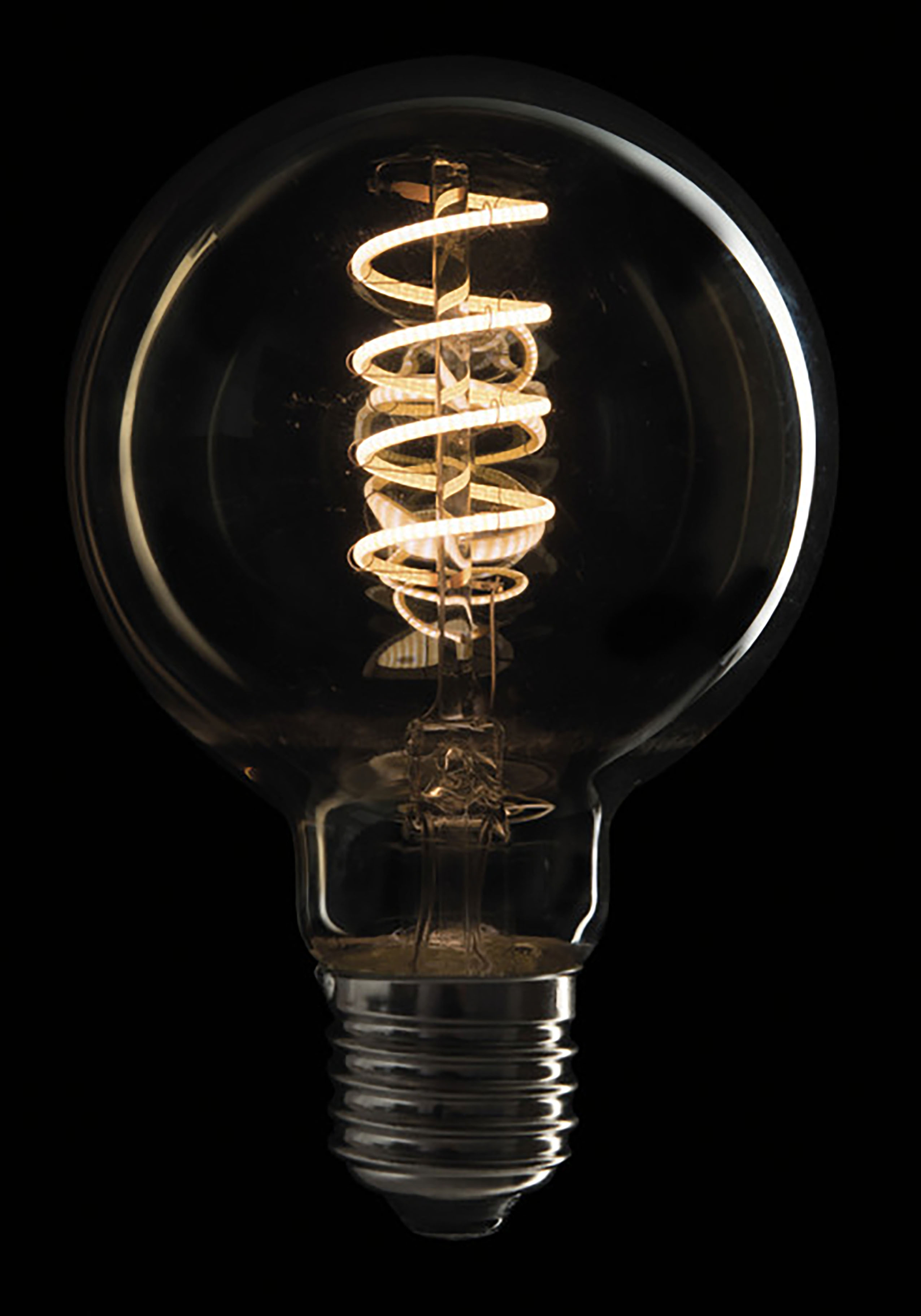 Showtec LED Filament Bulb G80 E27 Bombilla de 4W Regulable con Cubierta de Cristal Dorado LED Filament Buld G80 E27