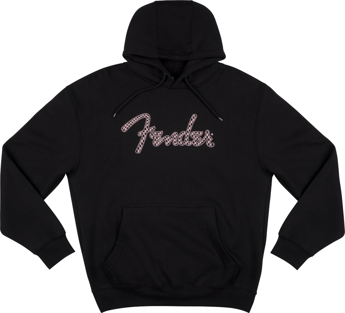 Fender Spaghetti Logo Wavy Checker Hoodie, Pink Checker, L Fender® Spaghetti Logo Wavy Checker Hoodie, Pink C