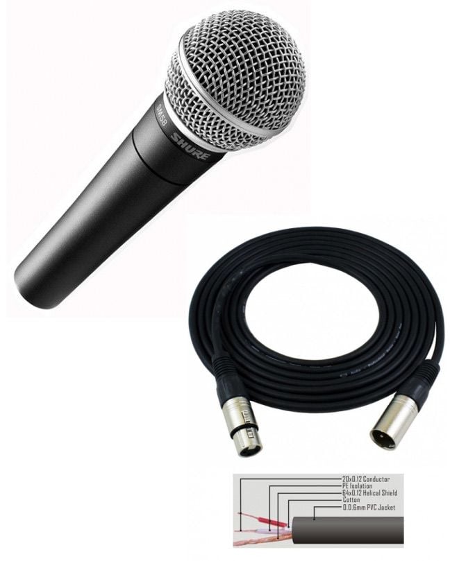 SHURE SM58 LC + Cable XLR 3 Metros SM58 LC con XLR 3 Metros