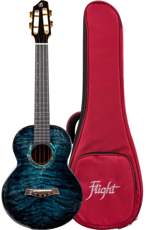 Flight A10QM Ukelele Tenor Aqua Blue 10th Anni A10QM Anniversary Series Aqua BLUE