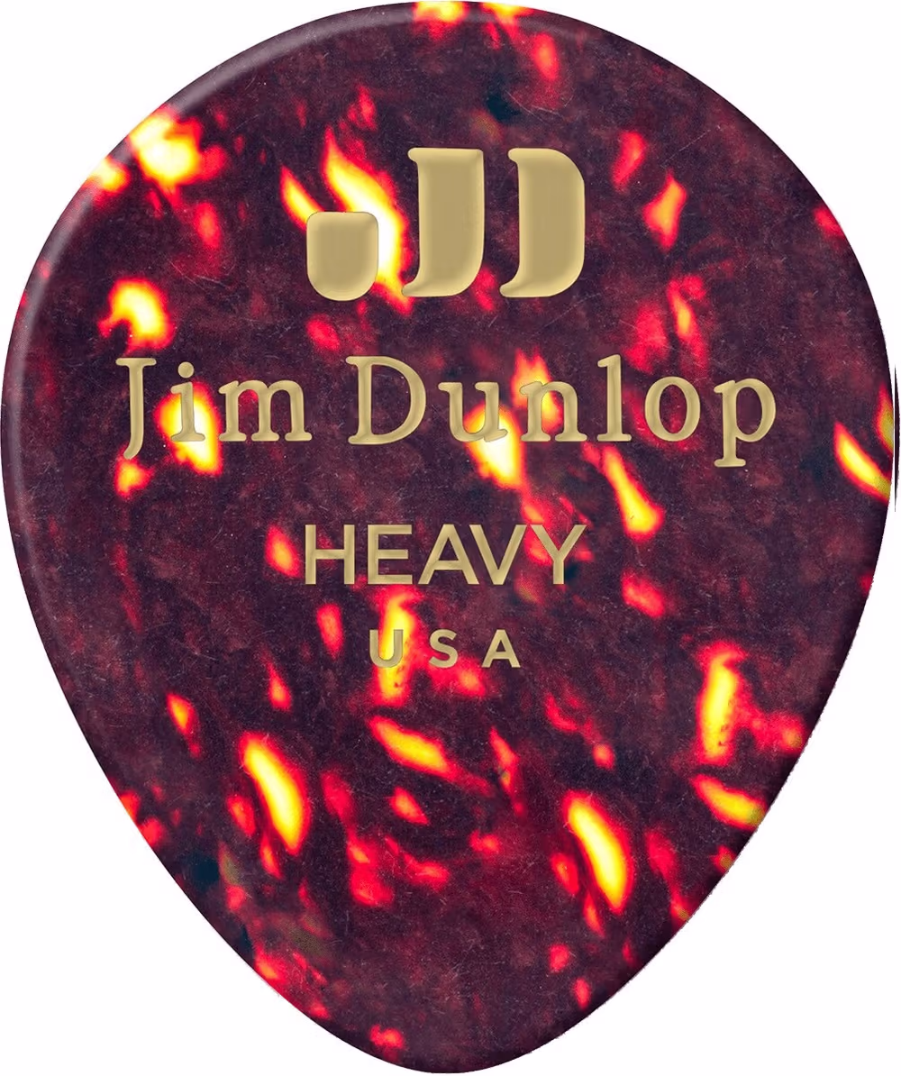 Dunlop Pack 72 Púas Genuine Celluloid Teardrop Shell - Heavy ADU485R05HV