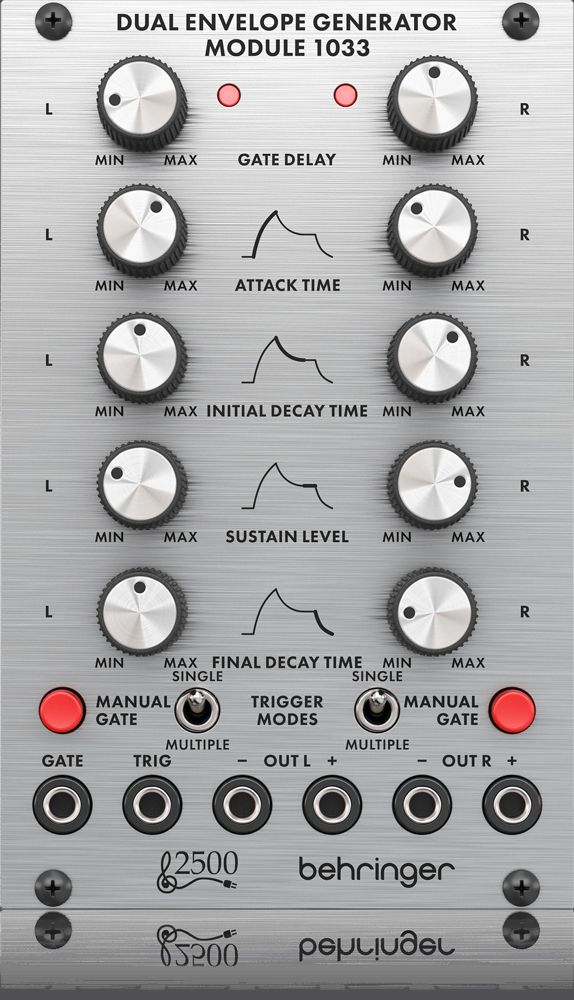 Behringer Dual Envelope Generator 1033 Modulo Sintetizador Eurorack DUAL ENVELOPE GENERATOR MODULE 1033