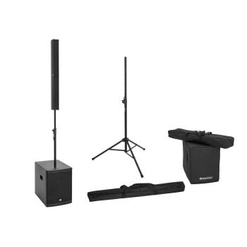 Omnitronic set rod-1283: sistema de altavoces de columna activos + soporte + fun