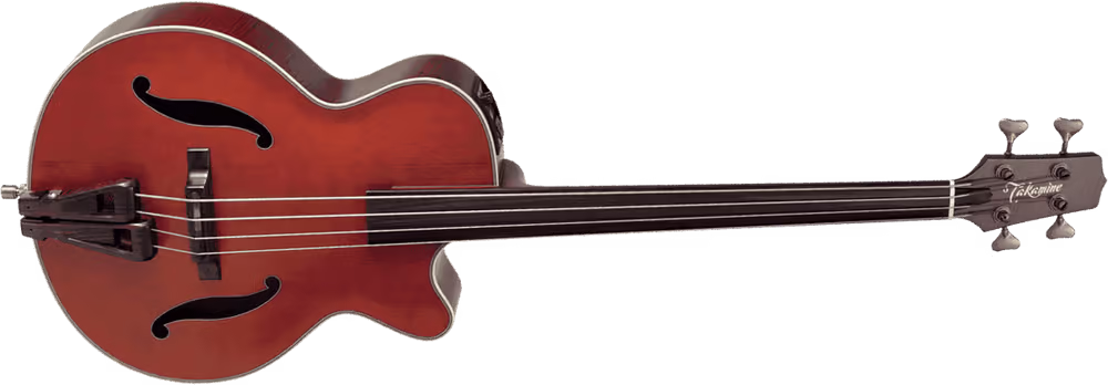Takamine gtvdb10 bajo acústico db10 fretless e/a f-hole cutaway