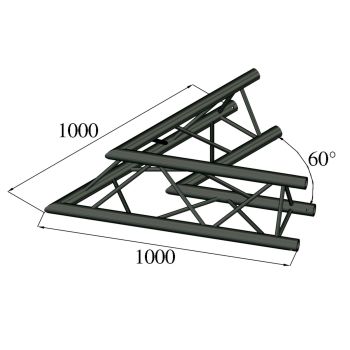 Alutruss truss triangular s-pac 20 2-way esquina 60grados negro