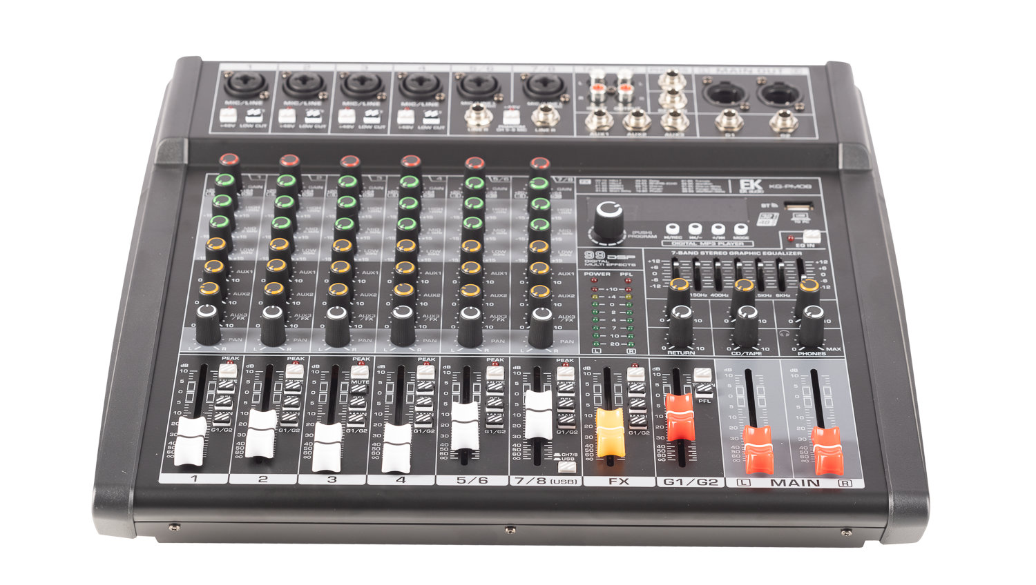 EK Audio Mesa De 8 Canales Con Efectos KGPM08