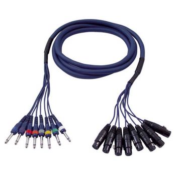 Dap audio fl61 manguera de estudio con 8 xlr hembra / 8 jack mono de 6 metros