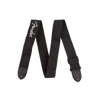 Fender 2 black poly correa con el logo fender en gris