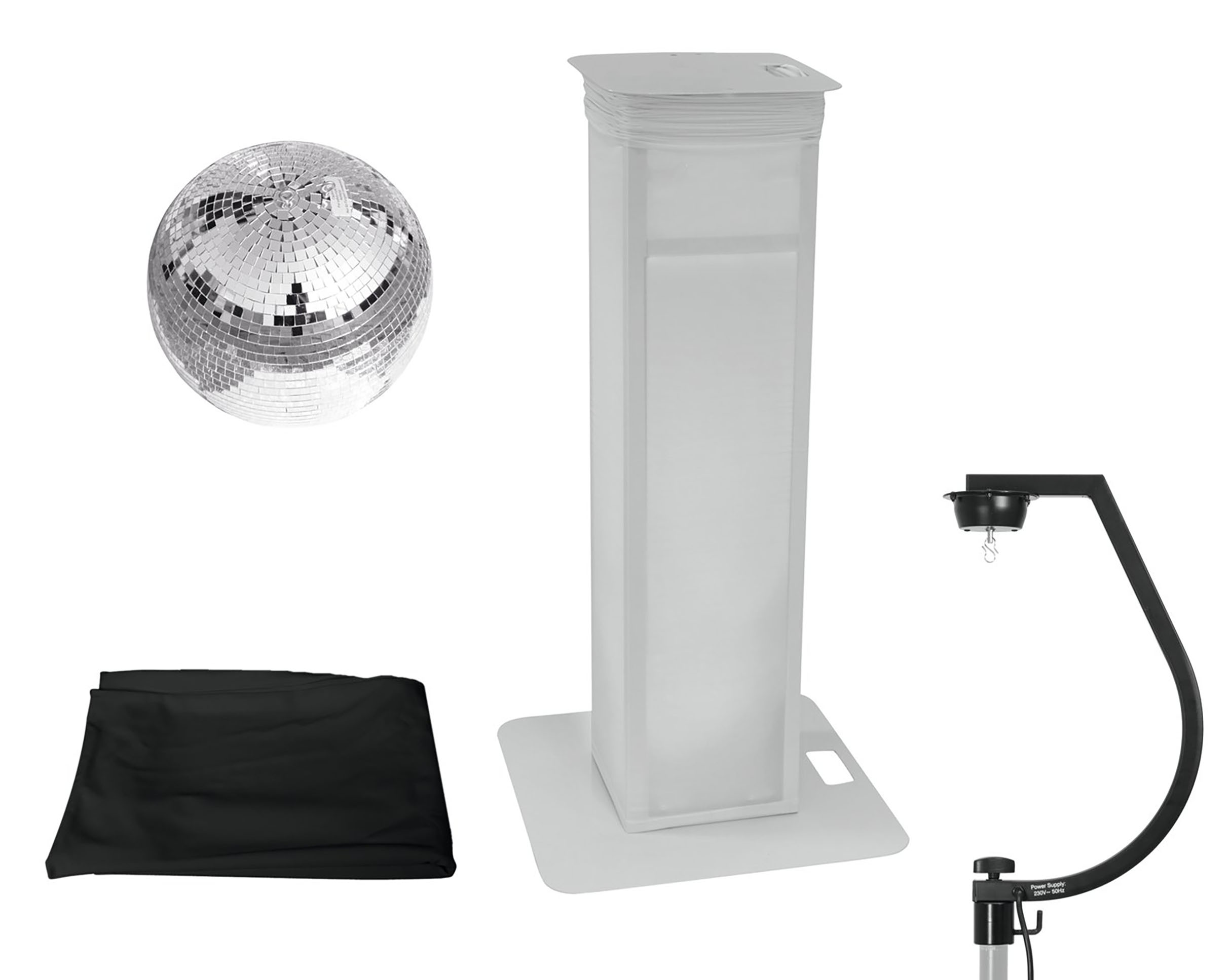Eurolite Set Bola de Espejos 30cm con Stage Stand variable + Funda negra Set Bola de Espejos 30cm con Stage Stand variable