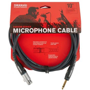 Daddario planet waves pw-gm-10 cable de micrófono xlr hembra a 1/4 stereo macho, 3 metros