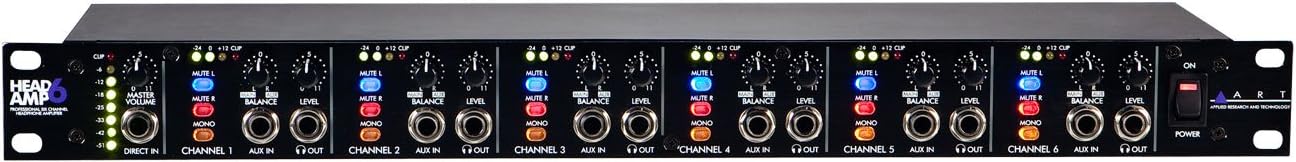 ART HEADAMP6 Amplificador de Auriculares de 6 canales independientes HEADAMP6