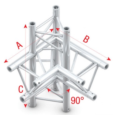 Showtec PT30044 Corner 90 up/down, right -50cm Pro-30 Triangle P Truss PT30044