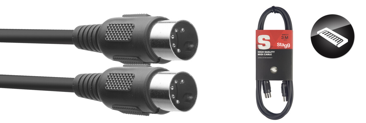 Stagg Cable MiDi con Conectores Plásticos, 10m SMD10 E