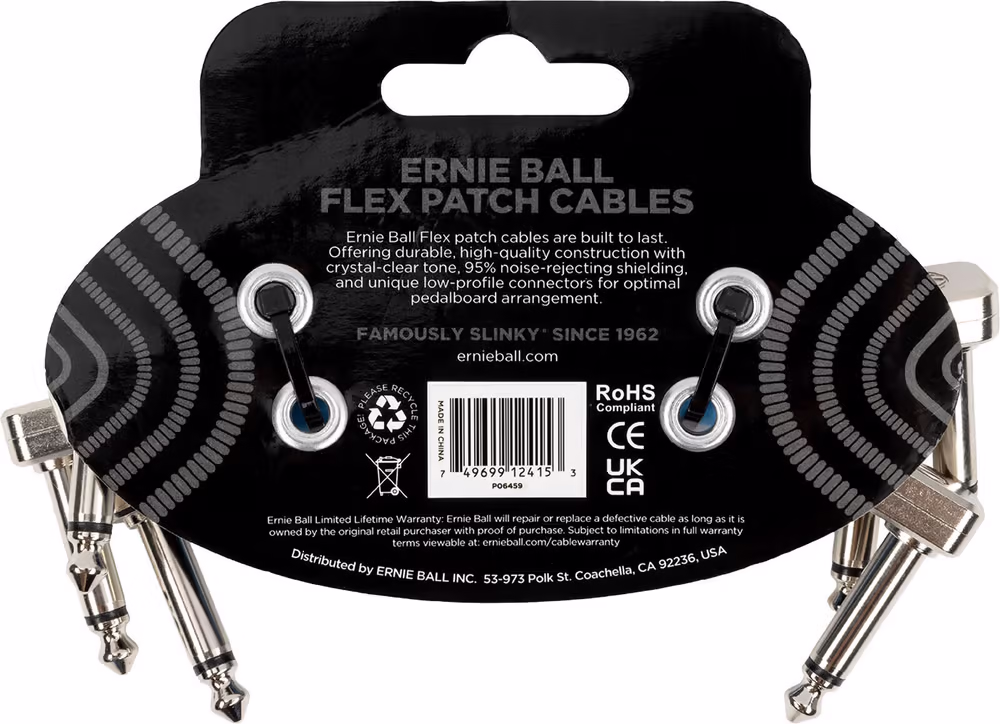 ERNIE BALL Cable Eb Flex Patch 3? Azul - Pack 3 EEB6459