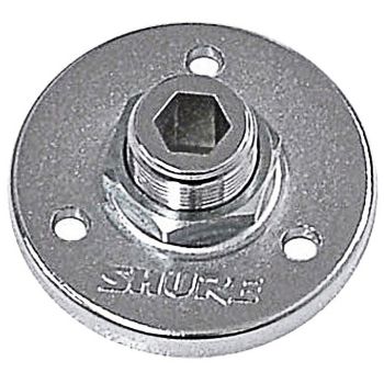 Shure a12 base para montaje de micro en superfície rosca 5/8. plateado mate.