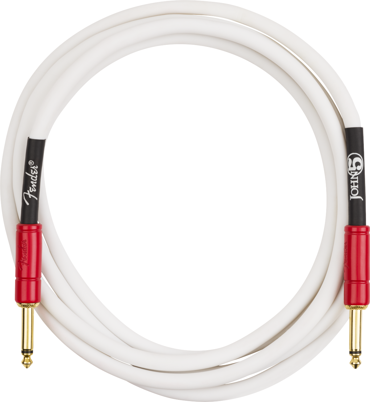 Fender John 5 Cable de Instrumentó de 10 Pulgadas Rojo y Blanco ohn 5 Cable