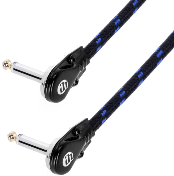 Adam Hall 4 STAR IRR 0100 VINTAGE - Cable de Instrumento con Cubierta Trenzada en Ángulo Jack TS | 1m 4 STAR IRR 0100 VINTAGE