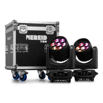 Beamz nereid760 kit de 2 cabezales y flightcase