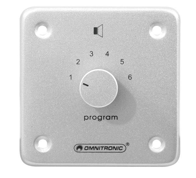 Omnitronic PA Controlador de programa PA plateado PA Program Selector mono sil