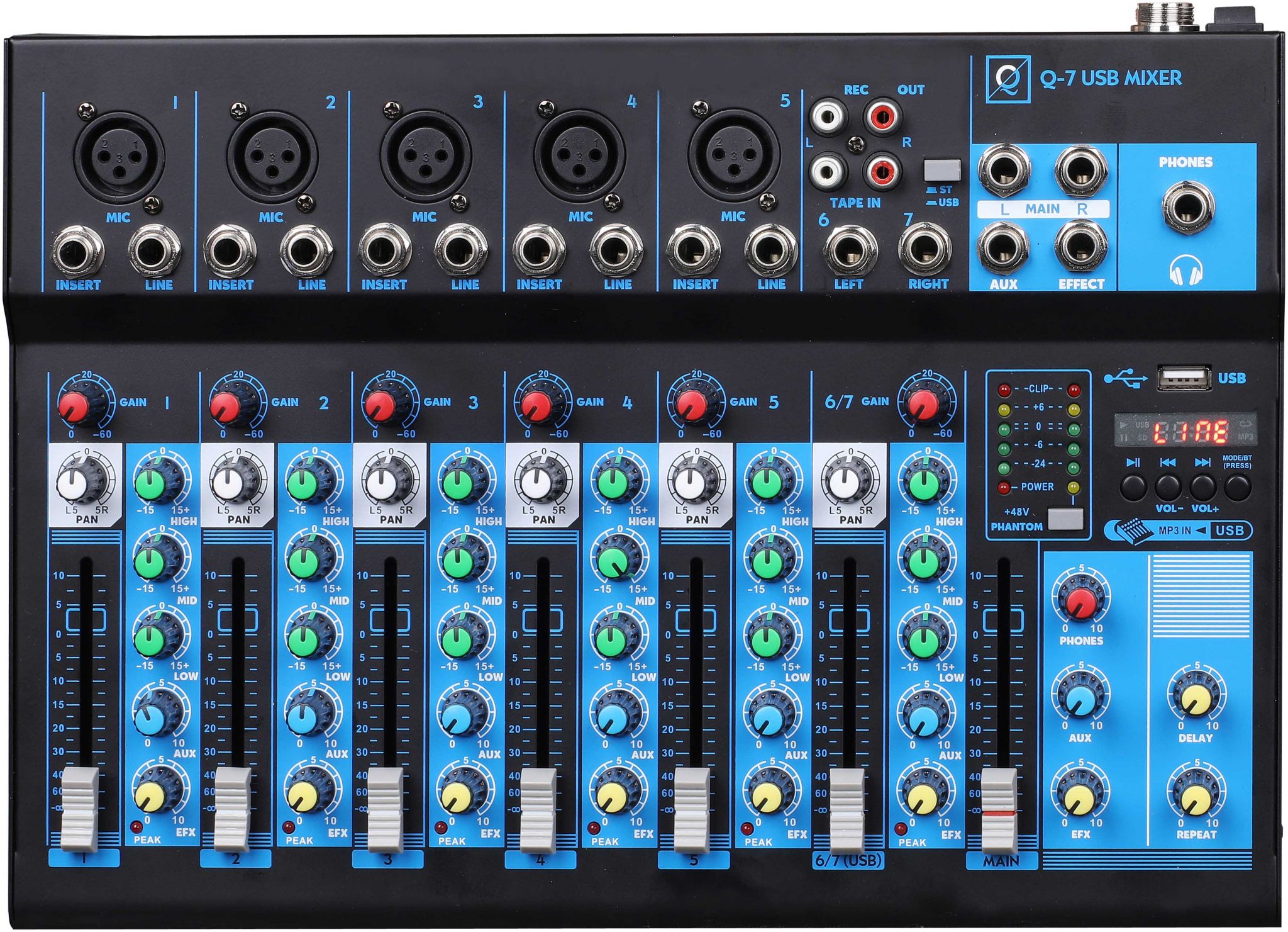 OQAN Mixer Q7 Mk2 USB Mesa de Mezclas con USB MIXER Q7 MK2 USB