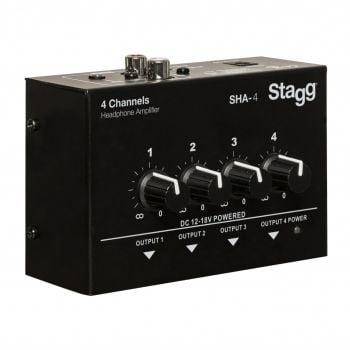 Stagg sha-4 amplificador de auriculares estéreo de cuatro canales