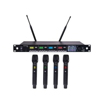 Citronic tu4-h sistema inalámbrico uhf sintonizable pll de 4 canales