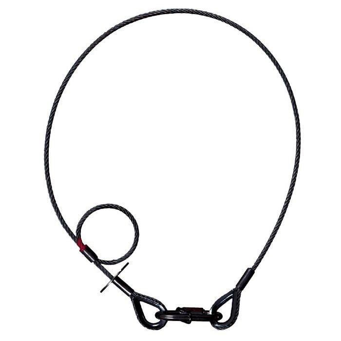Adam Hall Cable de seguridad Saveking® con freno de caída | 100 cm de longitud SAVEKING® Safety | WLL 20kg | 100cm | black