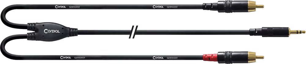 Cordial Cable Y minijack estéreo largo/2 Rca 1,5 m ECLCFY15WCC-LONG