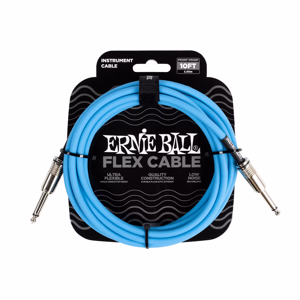 Ernie ball cable eb instrumento flex jack-jack ss 3 m - azul