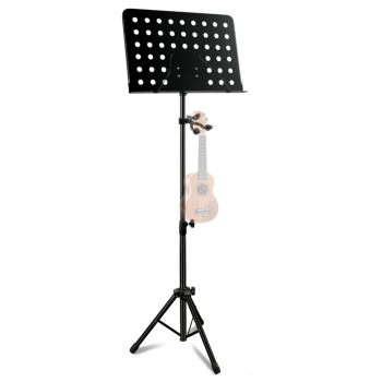 Tcm atril orquesta ms-533ubk negro perforado c/soporte ukelele