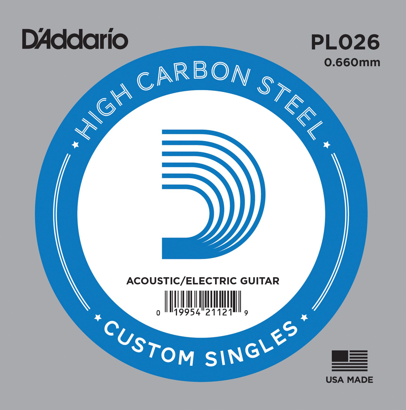D´addario PL026 Cuerda Suelta para Guitarra Eléctrica y Acústica PL026
