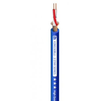 Adam hall 3 star m 230 blu - cable de micrófono 0,30 mm² awg22 bobina de 100 metros