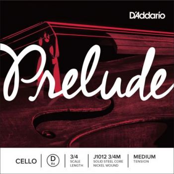D´addario j1012 cuerda para violonchelo prelude re (d), 3/4 tensión media