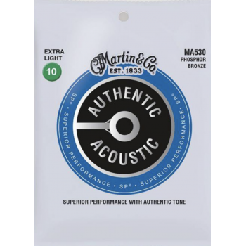 Martin ma530 cuerdas guitarra acústica authentic sp phosphor bronze 92/8 extra light 10-47