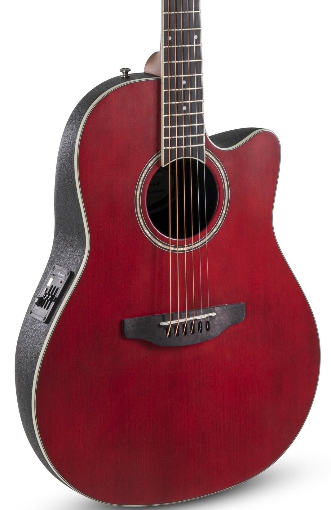 Ovation Applause AB24-2S Ruby Red Satin Guitarra electro-acústica AB24-2S Ruby Red Satin